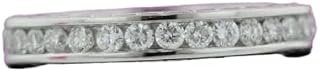 Channel Set Eternity Wedding Ring Band 2ct Round Cut Moissanite White Gold Plated