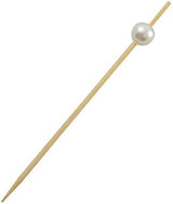 PacknWood PK209BBBIJ12 Bamboo Pick with White Pearl, 4.75" (Pack of 100)