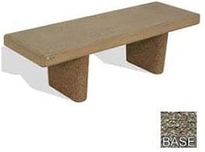 Bohlmann 96" Heavy Duty Flat Concrete Bench, Gray Limestone
