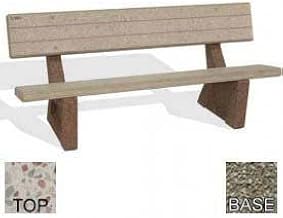 Bohlmann 72" Concrete Bench, White Top, Gray Limestone Leg
