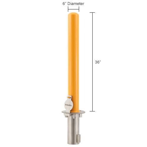 Removable Round Bollard by Global Industrial – Steel, Yellow, Model 670518