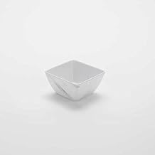 American Metalcraft MWMSQ5 Melamine Matte Square Bowl, White Marble, 19-Ounces