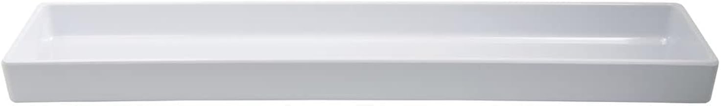 HUBERT Modular Melamine Straight-Sided Pan, White - 30" L x 6" W x 2" H