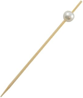 PacknWood PK209BBBIJ9 Bamboo Pick with White Pearl, 3.5" (Pack of 100)