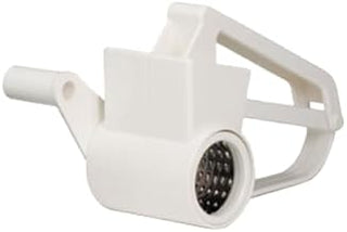 TableCraft 174 Cash & Carry Cheese Grater, 5-1/4" x 3-3/4" x 7", Dishwasher Safe, Stainless Steel Drum, Plastic, White