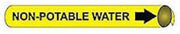 Pipe Marker - Precoiled and Strap-on - Non-Potable Water, Yellow, For Pipe 3/4" - 1",8"W