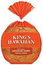 King's Hawaiian Original Sweet Round Bread Loaf, Soft & Fluffy Hawaiian Style, 16 Oz, Pack of 6 Bulk Case