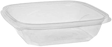 PACTIV RPET Clear Square Recycled Bowl, 24 Ounce Capacity - 300 per case.