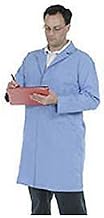 Superior Surgical 473-S Unisex Microstatic ESD Lab Coat, Small, Blue