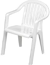GROSFILLEX INC Resin Lowback Stacking Outdoor Armchair - White - Lot of 4