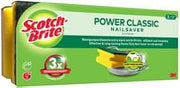 Scotch-Brite Power Classic Nail Saver Sponge Yellow Pack of 3