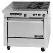 Garland M54S Master Series Heavy Duty 34" Gas Range with (2) 35,000 BTU Open Burners, (1) 17" Front Fired Hot Top & Storage Base