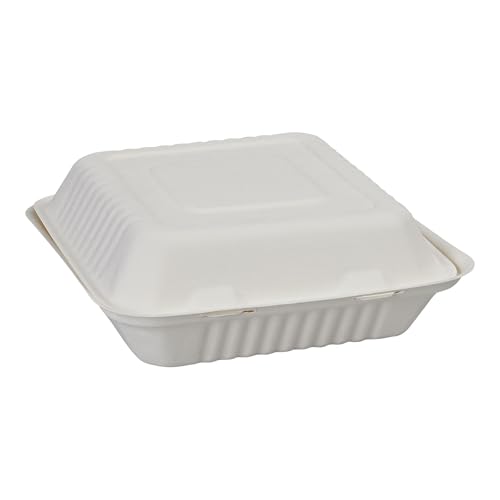 ECO PRODUCTS Green Products / 9" - 3 Compartment / white Clamshell Take Out Containers