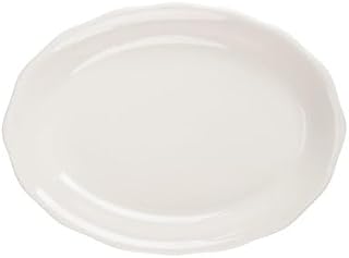 CAC China SC-51 Seville Scallop Edge Oval Platter 15 1/2" - 1 doz