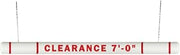 ClearanceGard 4″ x 80″ Clearance Bar Kit- Clearance X’ – XX” Lettering - Innoplast (White Red Tape)