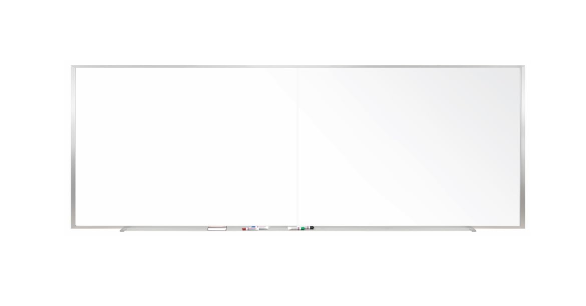 Ghent Satin/ White / 48"W x 120"H / Aluminum Frame Dry Erase Boards