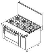Southbend P48N-BBBB Platinum Heavy Duty Modular Mount 48" Gas Range w/ (8) 35,000 BTU Open Burners
