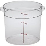 Cambro 6 & 12 Quart Clear Polycarbonate Round Food Storage Containers, One Each 6 & 12 Quart with Lids in this Bundle.
