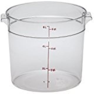 Cambro 6 & 12 Quart Clear Polycarbonate Round Food Storage Containers, One Each 6 & 12 Quart with Lids in this Bundle.