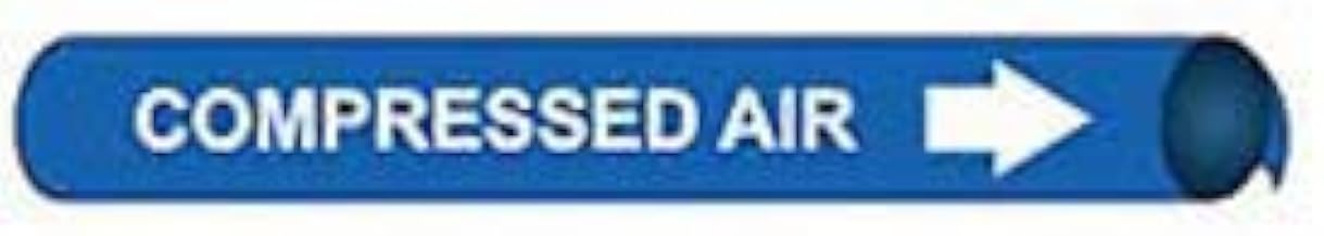 Pipe Marker - Precoiled and Strap-on - Compressed Air, Blue, For Pipe 3/4" - 1",8"W