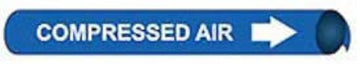 Pipe Marker - Precoiled and Strap-on - Compressed Air, Blue, For Pipe 3/4" - 1",8"W