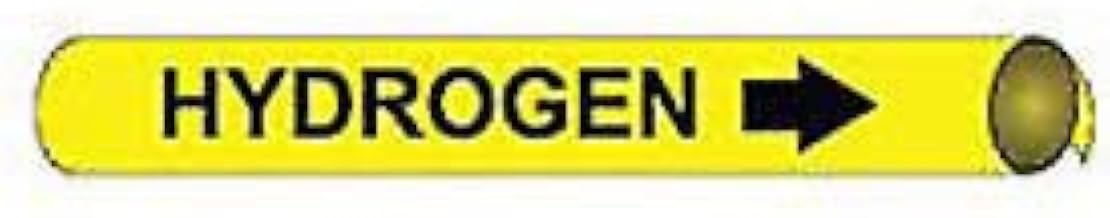 Pipe Marker - Precoiled and Strap-on - Hydrogen, Yellow, For Pipe 1-1/8" - 2-3/8",8"W