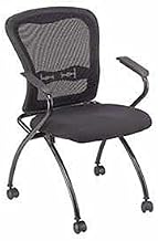 Global Industrial Nesting Chair, Web Mesh Back, Fabric Upholstered Seat, Lot of 2