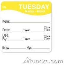 DayMark - 1127822 - CoolMark 2 in x 2 in Tuesday Label
