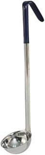 CAC Stainless Ladle SSLD-20BL One Piece Blue Handle 2 oz 12 inch