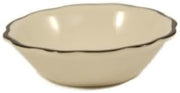 CAC China SC-11B Seville Scallop Edge Fruit Dish 1/2 with Black Band 5 oz., 4 3/4"