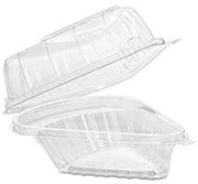 Dart Showtime Clear Hinged Containers, Pie Wedge, 6.67 oz, 6.1 x 5.6 x 3, Clear, Plastic, 125/Pack, 2 Packs/Carton