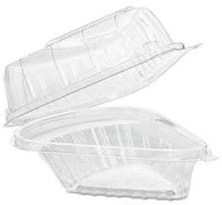 Dart Showtime Clear Hinged Containers, Pie Wedge, 6.67 oz, 6.1 x 5.6 x 3, Clear, Plastic, 125/Pack, 2 Packs/Carton