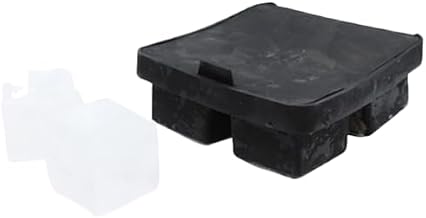 Tablecraft BSCT2 Ice Cube Tray, Silicone Mold with Lid, Makes (4) 1-3/4" Cubes, Suitable in Oven, Washable with Dishwasher, Stackable, Black, 6 Each per Case