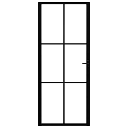 vidaXL Black and Transparent / 83 x 201,5 cm x 3,56 cm / Modern Folding Doors