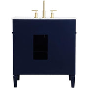 Elegant Decor 32" - Single / Blue,gold / Modern Wheel Care