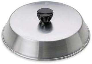 Royal Industries Basting Cover, Aluminum with Bakelite Knob, 10'' Diam x 2", Silver, Commercial Grade