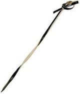 "Tingi" Black Looped and Knotted Bamboo Pick Skewer with Twisted Stem (Case of 100), PacknWood - Biodegradable Wooden Sticks for Appetizers, Drinks Accessories (3.94") PK209BBTINGI10
