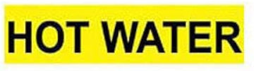 Pipe Marker - Pressure-Sensitive - Hot Water, Pack Of 25, Yellow, For Pipe Over 2-1/4",14"W