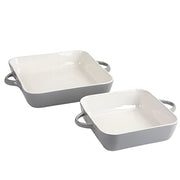 10 Strawberry Street Gray / 10" & 8" / Square Bake & Serve Sets