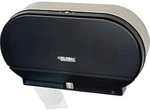 Global Industrial Plastic Twin Jumbo Roll Toilet Tissue Dispenser - Two 9" Rolls, Smoke Gray/Beige Finish