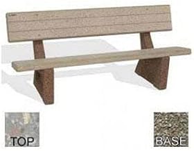 Bohlmann 72" Concrete Bench, Gray Limestone Top, Gray Limestone Leg