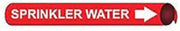 Pipe Marker - Precoiled and Strap-on - Sprinkler Water, Red, For Pipe 3/4" - 1",8"W