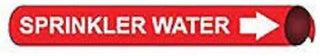 Pipe Marker - Precoiled and Strap-on - Sprinkler Water, Red, For Pipe 3/4" - 1",8"W