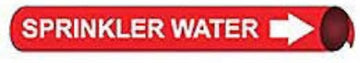 Pipe Marker - Precoiled and Strap-on - Sprinkler Water, Red, For Pipe 3/4" - 1",8"W