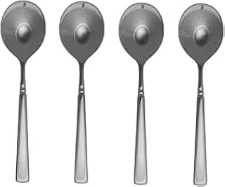 Oneida Easton 18/10 Stainless Steel Round Bowl Soup Spoon (Set of Four)