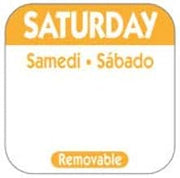Saturday 1" Square Removable Label Orange