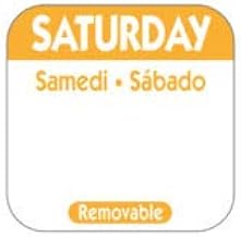 Saturday 1" Square Removable Label Orange