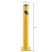 Steel Bollard w/Chain Slots & Removable Cap by Global Industrial – Steel, Yellow, Model 670584