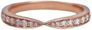 1ct Round Cut Moissanite Cubic Zirconia Wedding Band Half Eternity Channel Set Rose Gold Plated