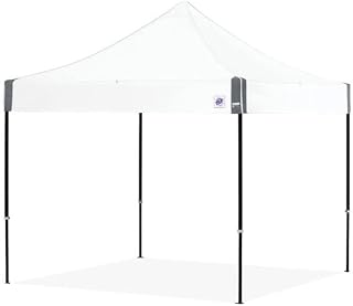 E-Z UP Eclipse Instant Shelter Canopy, 10' x 10', Black Steel Frame and Professional Grade White Top